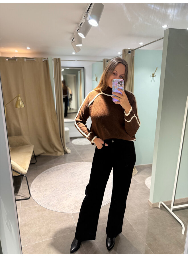 Gabriel Full Length Wide Jeans Black