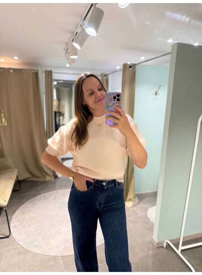 Peach Trui met Korte Mouwen