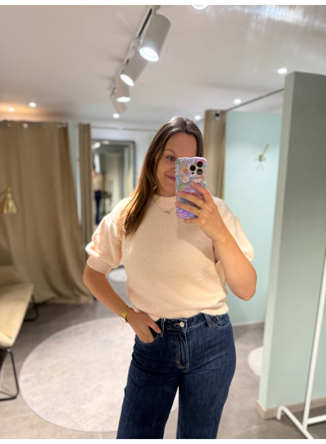 Peach Trui met Korte Mouwen