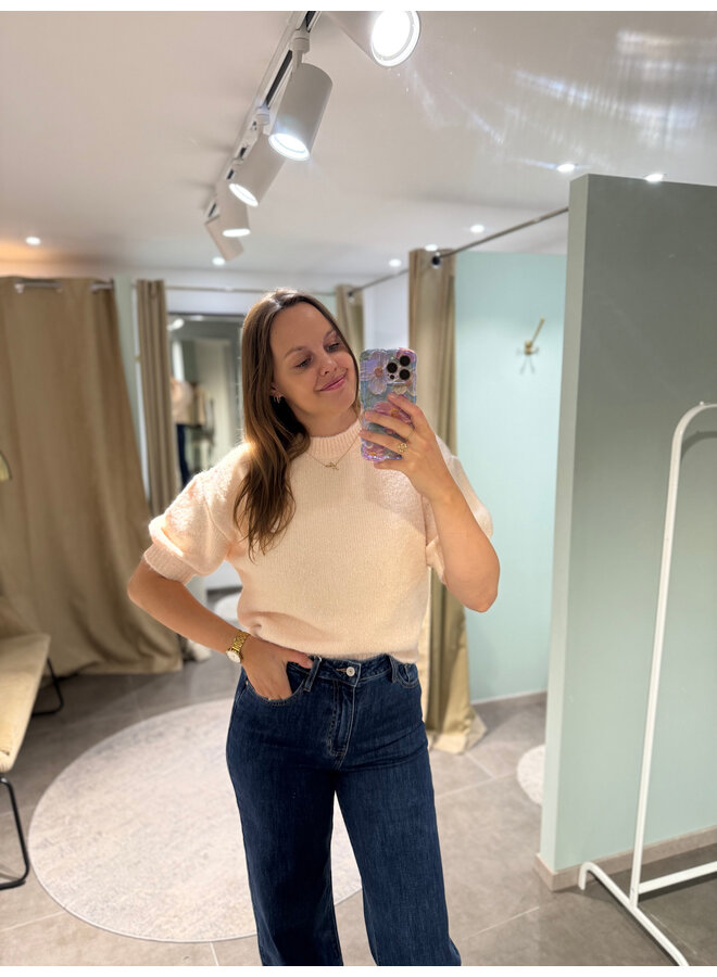 Peach Trui met Korte Mouwen