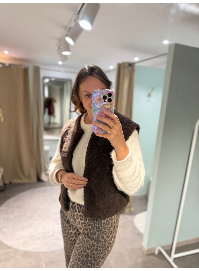 Conny Fluffy Vest Brown