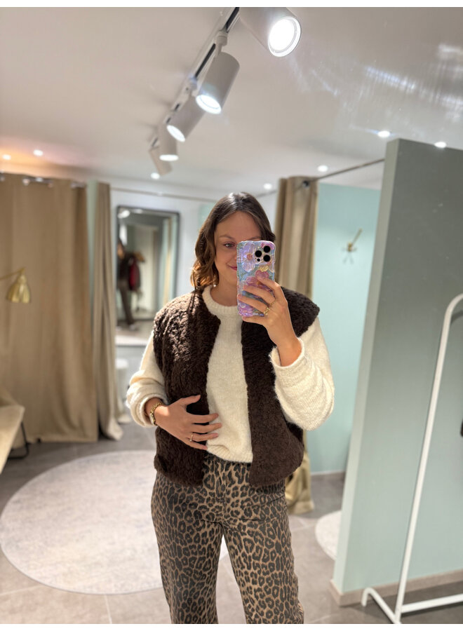 Conny Fluffy Vest Brown