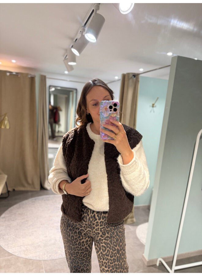 Conny Fluffy Vest Brown