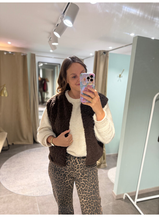 Conny Fluffy Vest Brown