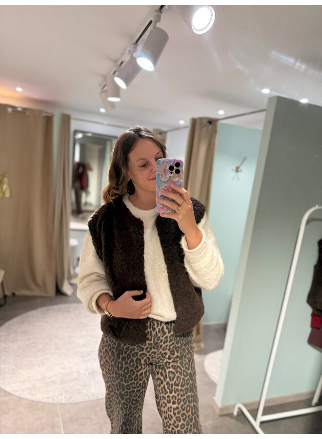 Conny Fluffy Vest Brown
