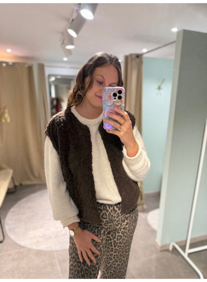Conny Fluffy Vest Brown