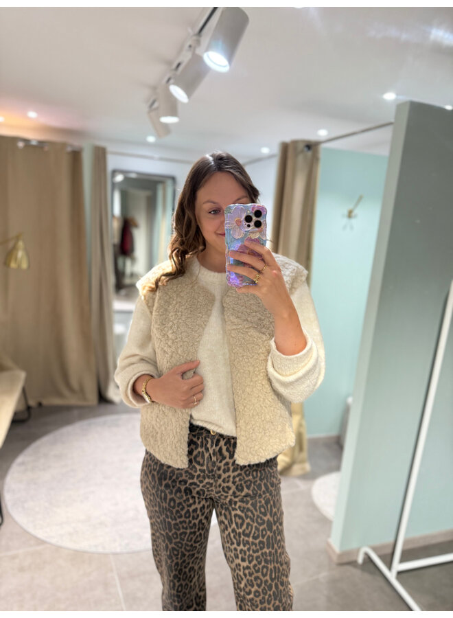 Conny Fluffy Vest Beige