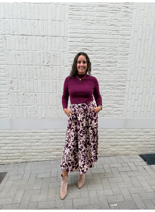 Valérie Long Sleeve Top Burgundy