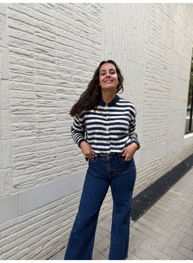 Alison Striped Knit Blue