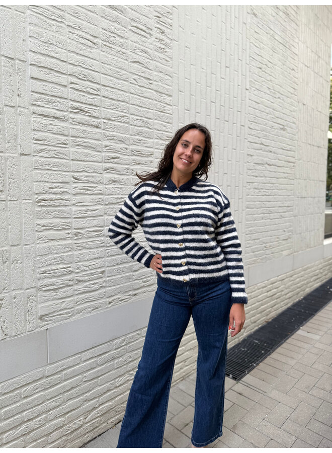 Alison Striped Knit Blue