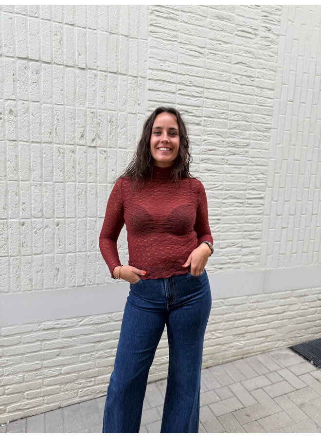 Lieselotte Lace Top Burgundy
