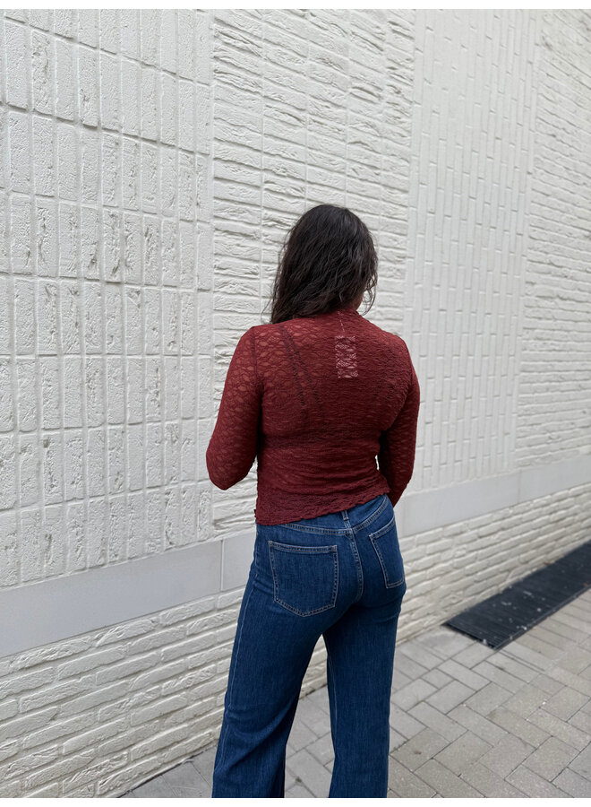 Lieselotte Lace Top Burgundy