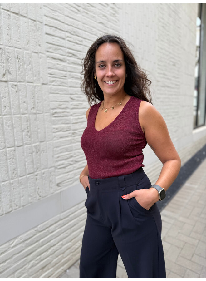 Lise Basic Top Burgundy