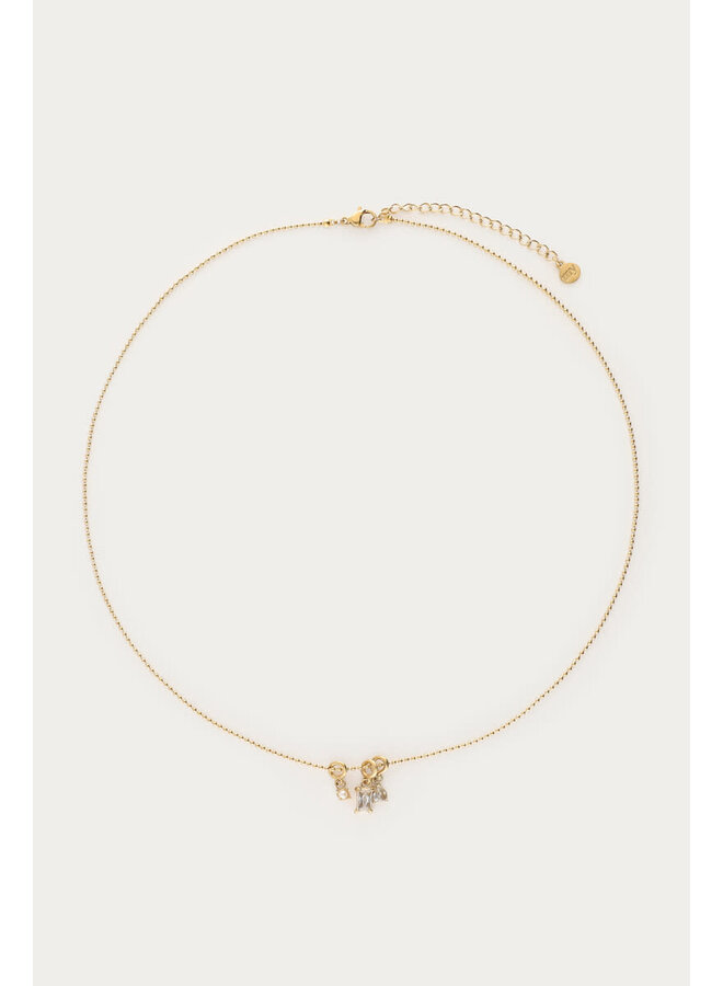 Midnight Ketting met Strass en Imitatieparel Goud