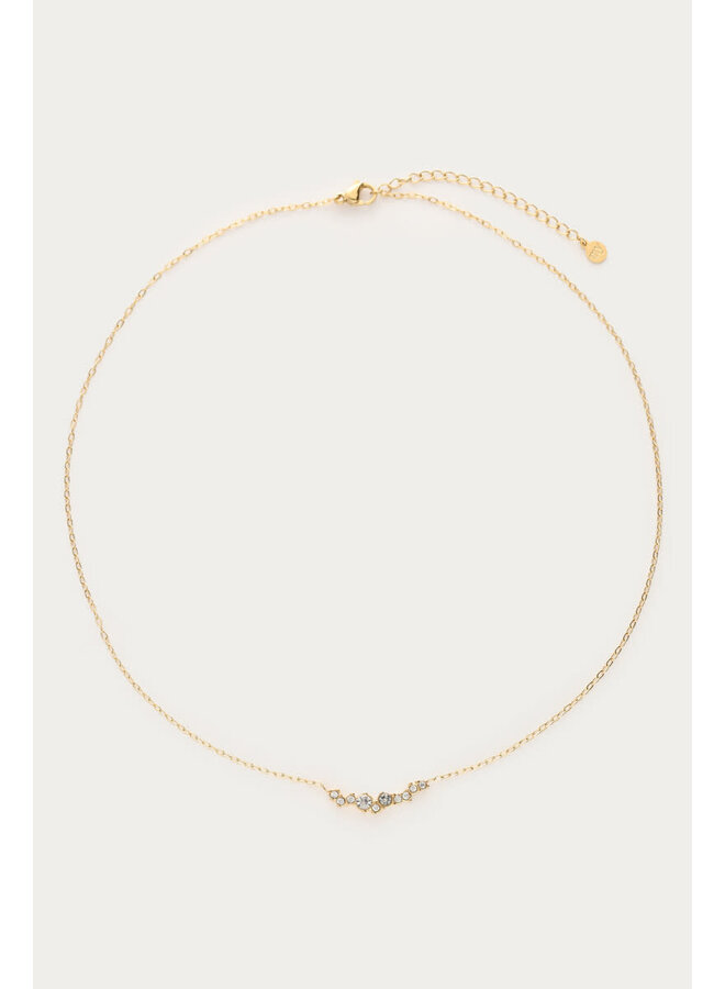 Midnight Ketting met Fijne Strass Goud