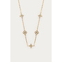 Midnight Ketting met Vijf Strass Klavers Goud