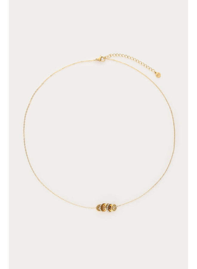 Midnight Ketting met Strass ringen Goud