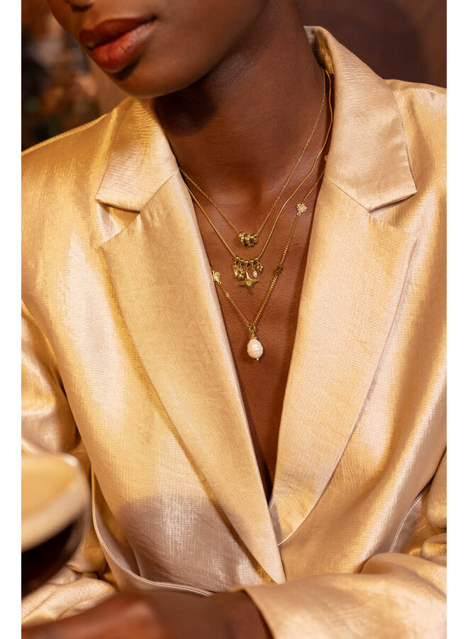 Midnight Ketting met Strass ringen Goud