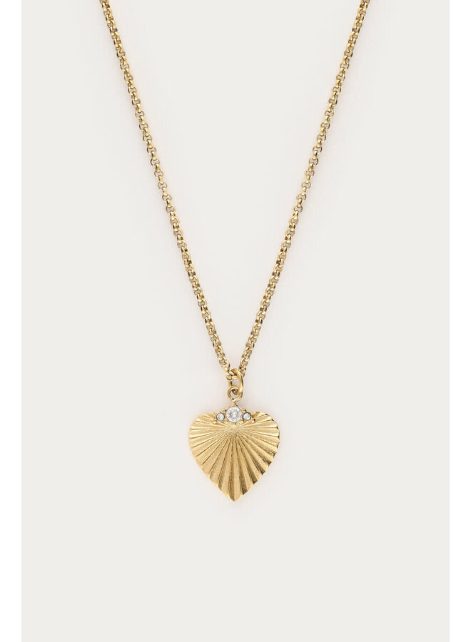 Midnight Ketting Gestreept Hart Goud