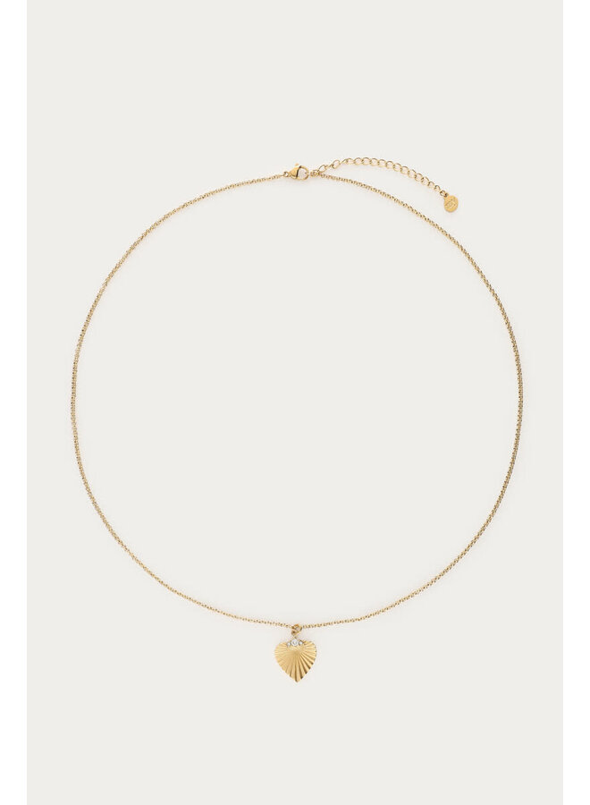 Midnight Ketting Gestreept Hart Goud