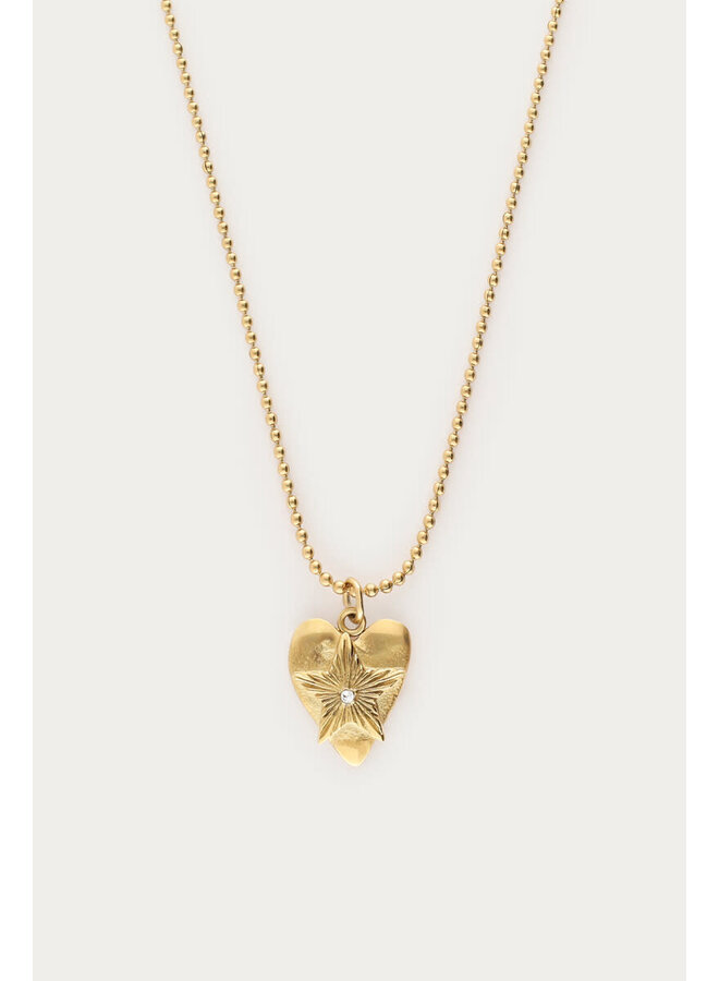 Midnight Ketting met Hartjes Ster goud