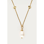 Midnight Lange Ketting met Zoetwaterparel Goud