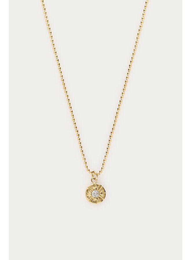 Midnight Ketting Cirkel met Strass Goud