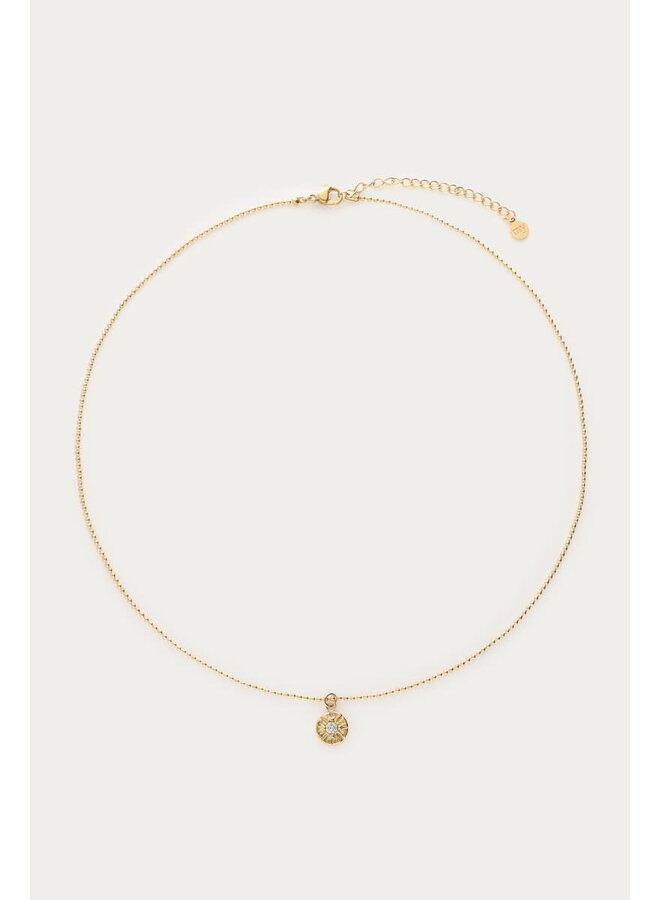 Midnight Ketting Cirkel met Strass Goud