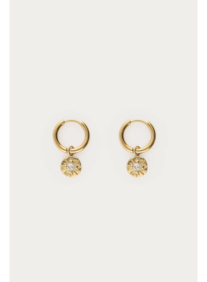Midnight Mini Oorringen Cirkel met Strass Goud