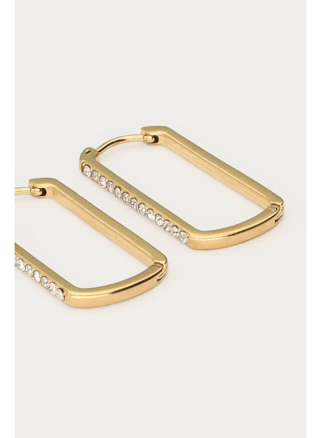 Midnight Vierkante Oorringen Maxi Goud