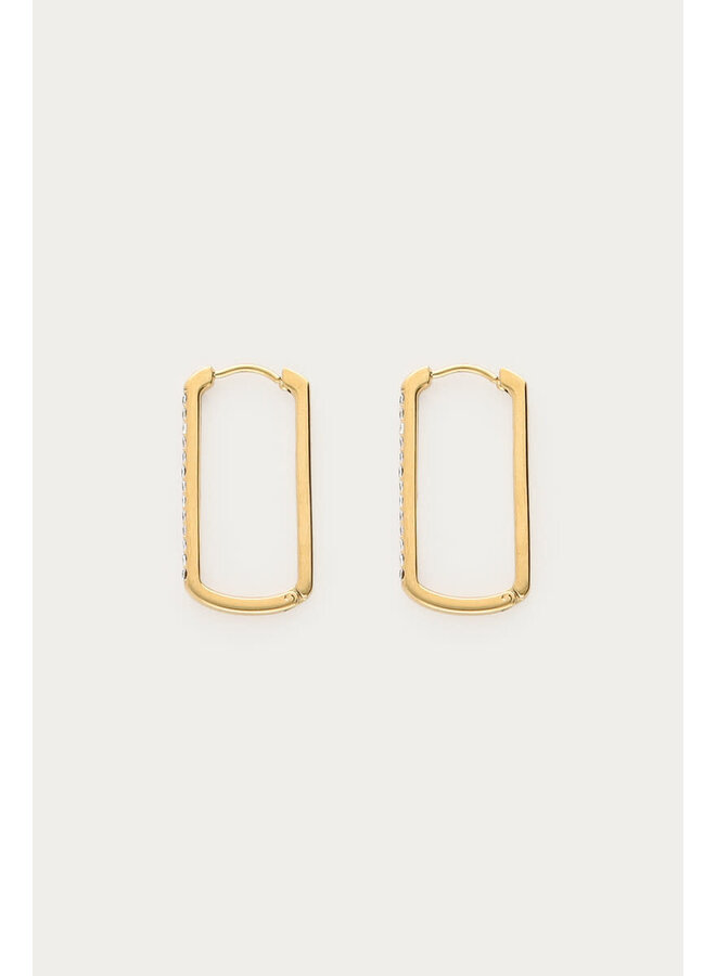 Midnight Vierkante Oorringen Maxi Goud