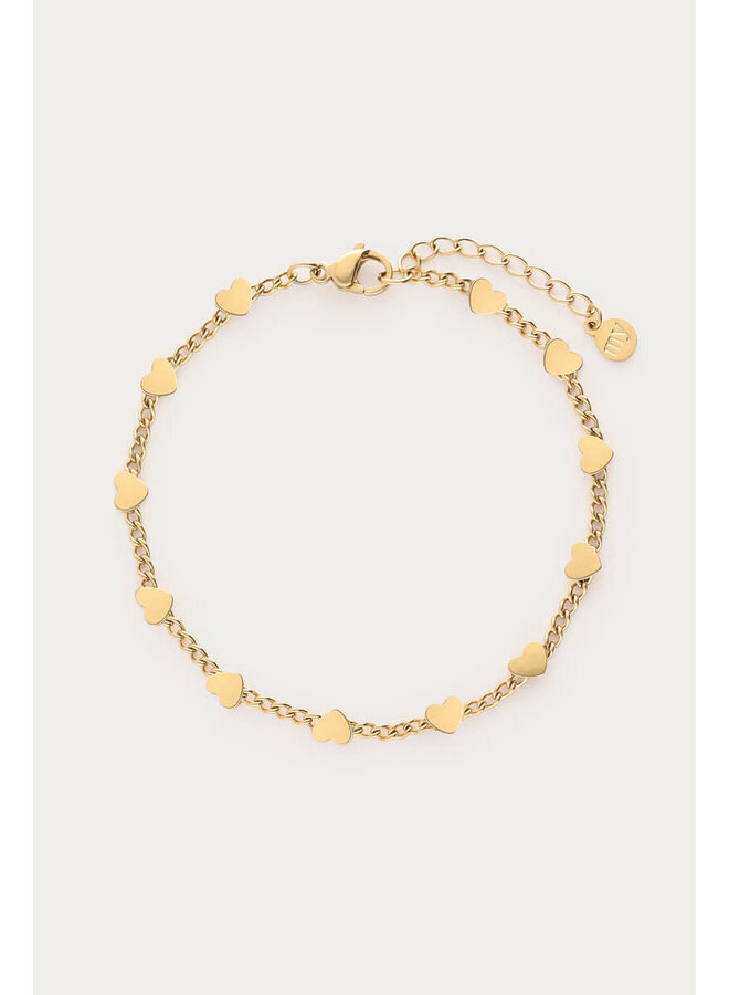 Midnight Armband met Hartjes Goud