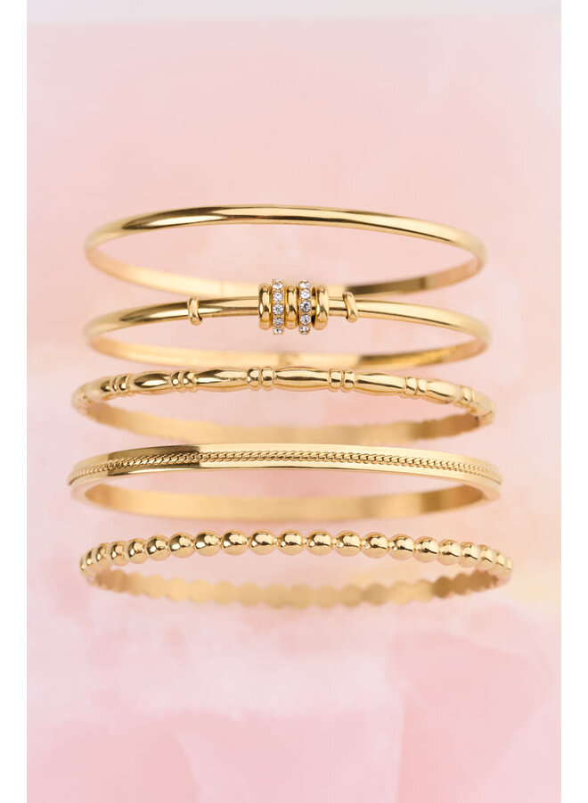 Midnight Bangle Dots Goud