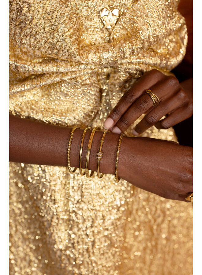 Midnight Bangle Bamboo Look Goud