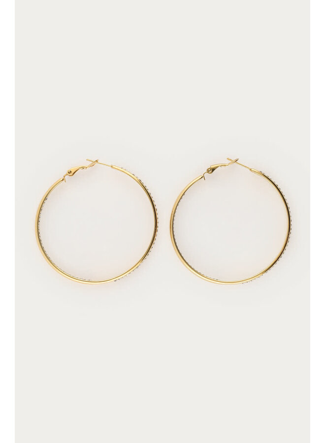 Midnight Statement Oorringen met Strass Goud