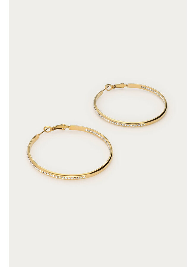 Midnight Statement Oorringen met Strass Goud