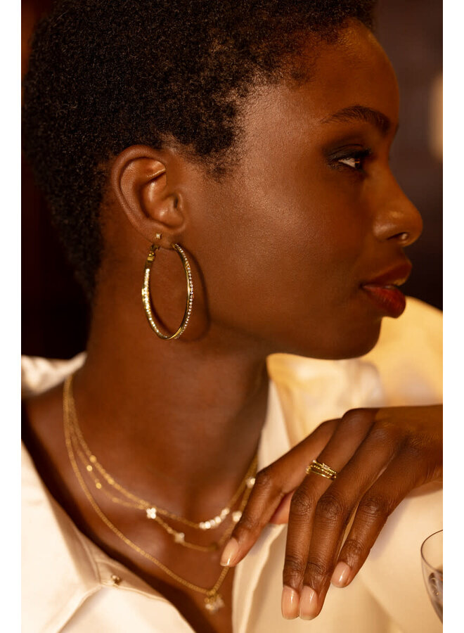 Midnight Statement Oorringen met Strass Goud