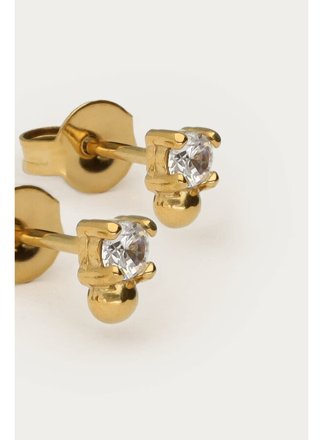Midnight Studs met Strass Goud