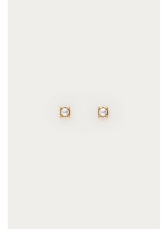 Midnight Studs met Imitatieparels Goud