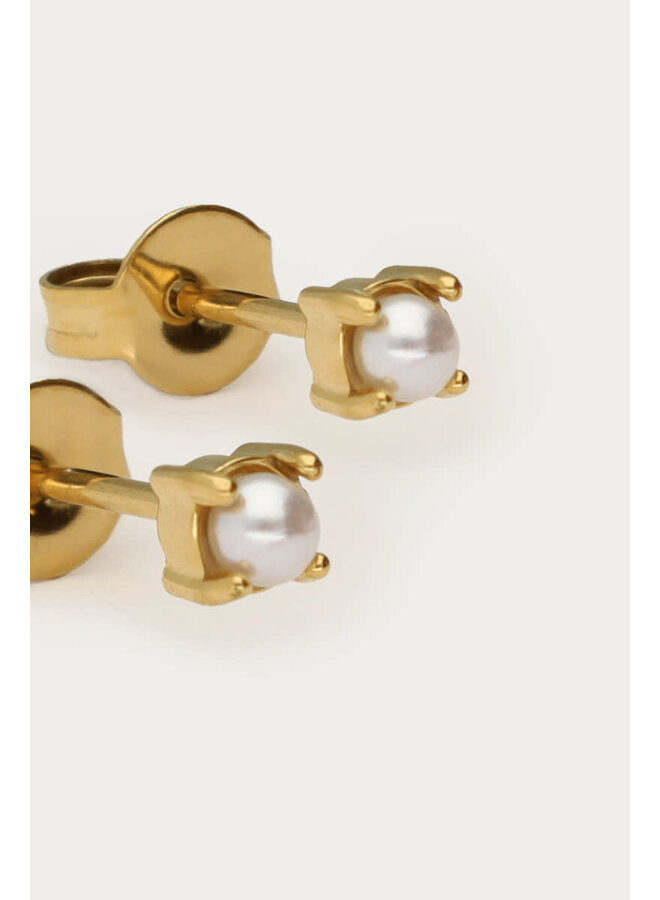 Midnight Studs met Imitatieparels Goud