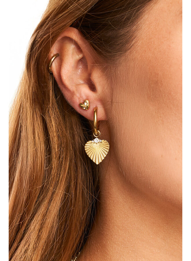 Midnight Studs Hart met Strass Goud