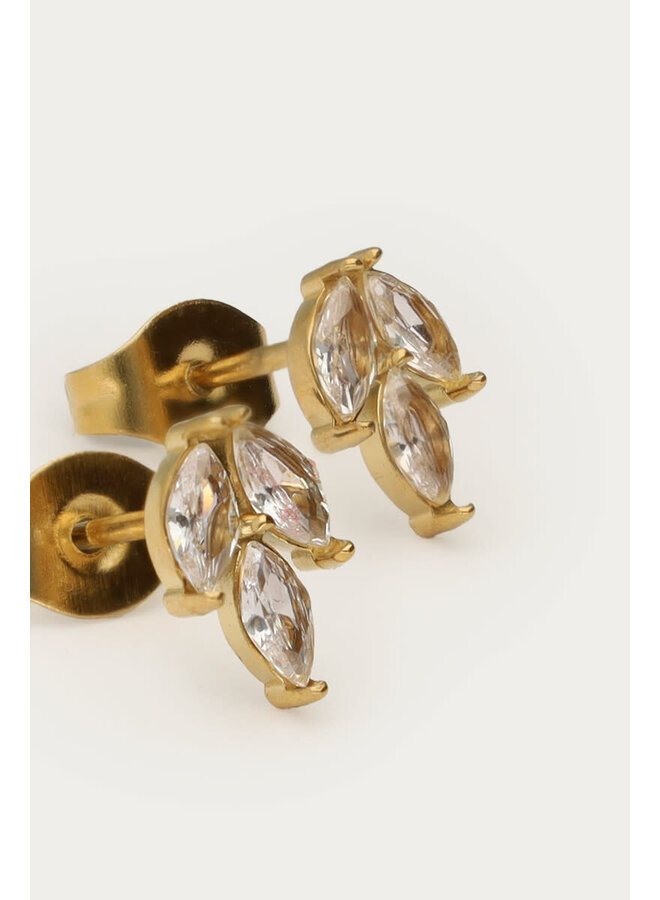 Midnight Studs Blad met Strass