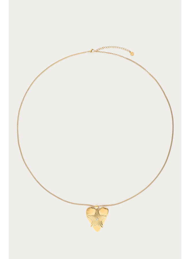 Midnight Lange Statement Ketting Hartjes Ster Goud