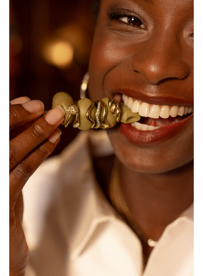 Midnight Ring Cirkel met Strass Goud