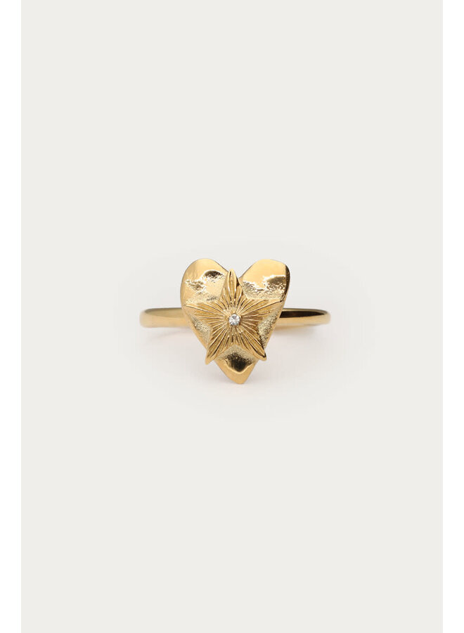 Midnight Ring met Hartjes Ster Goud