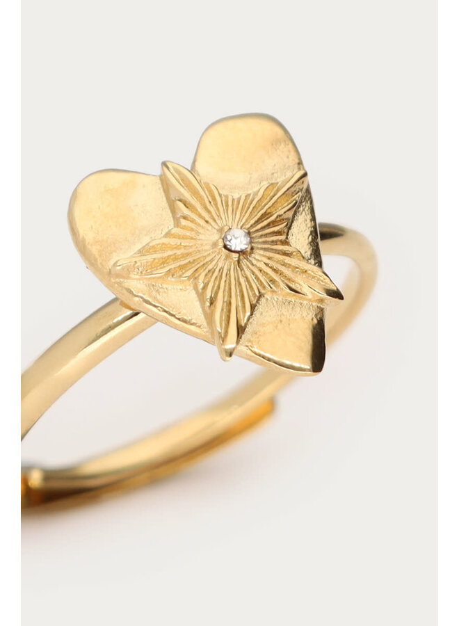 Midnight Ring met Hartjes Ster Goud