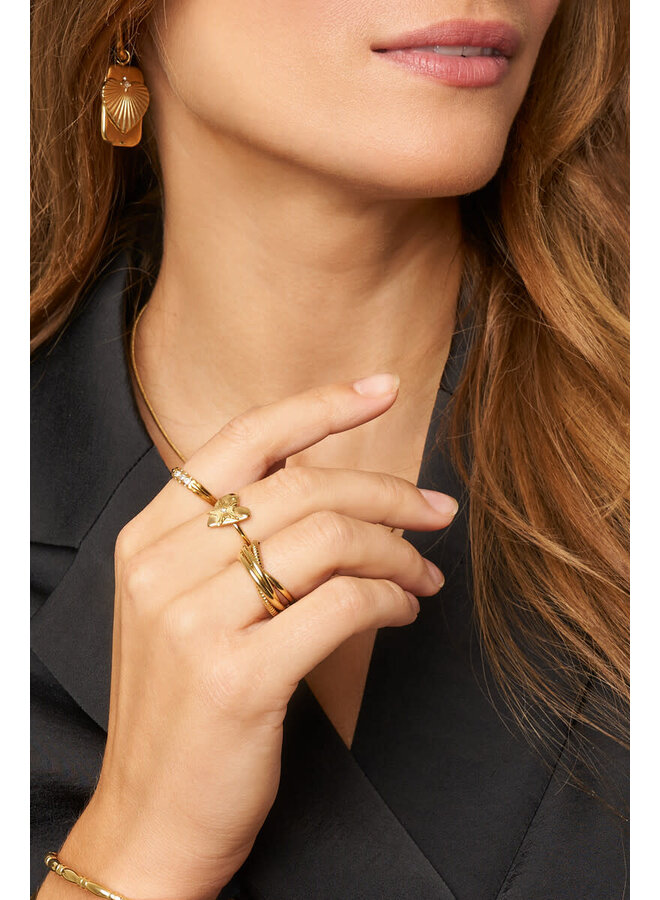 Midnight Ring met Hartjes Ster Goud