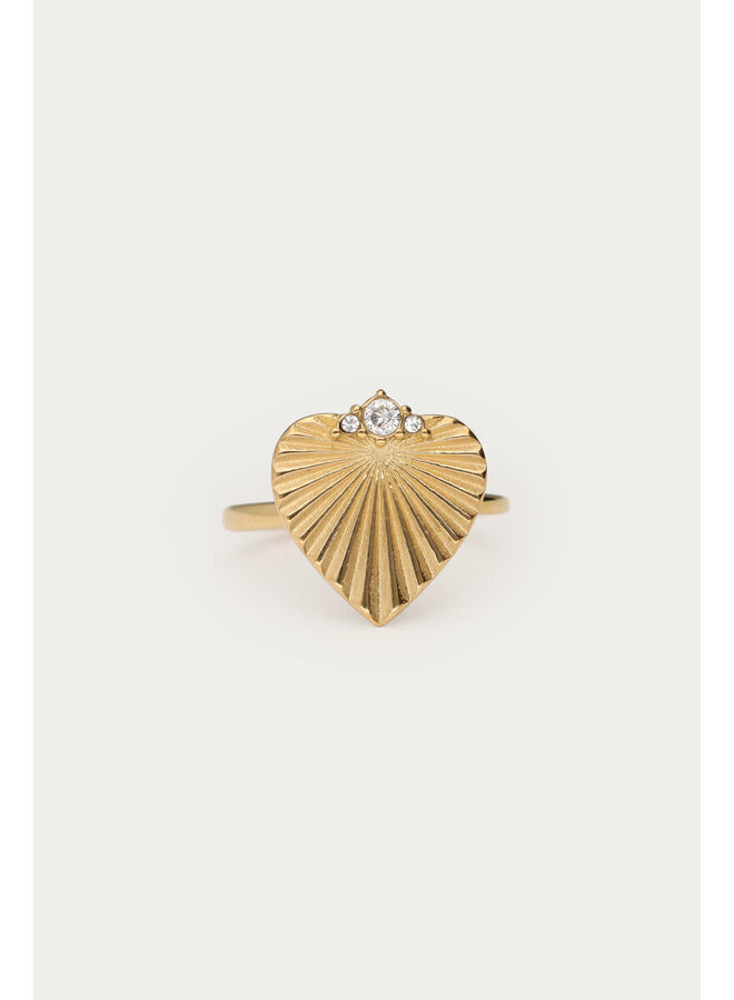 Midnight Ring Gestreept Hart Goud