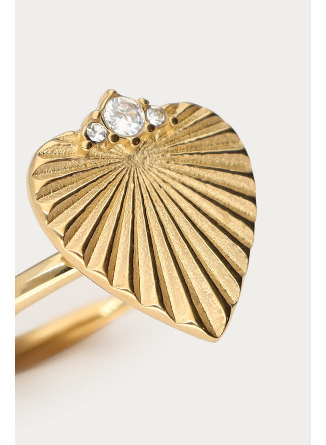Midnight Ring Gestreept Hart Goud