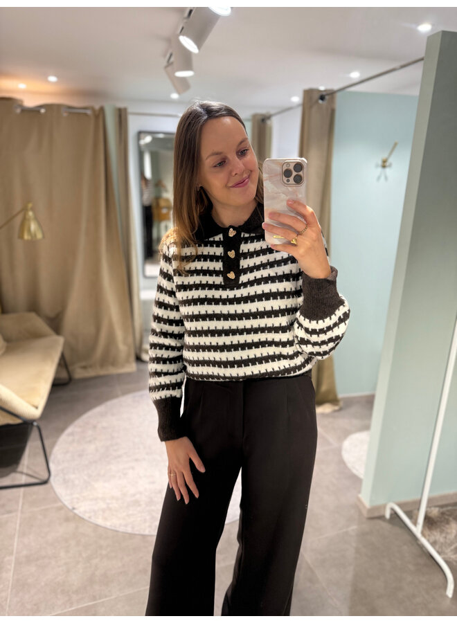 Jenny Striped Knit Brown